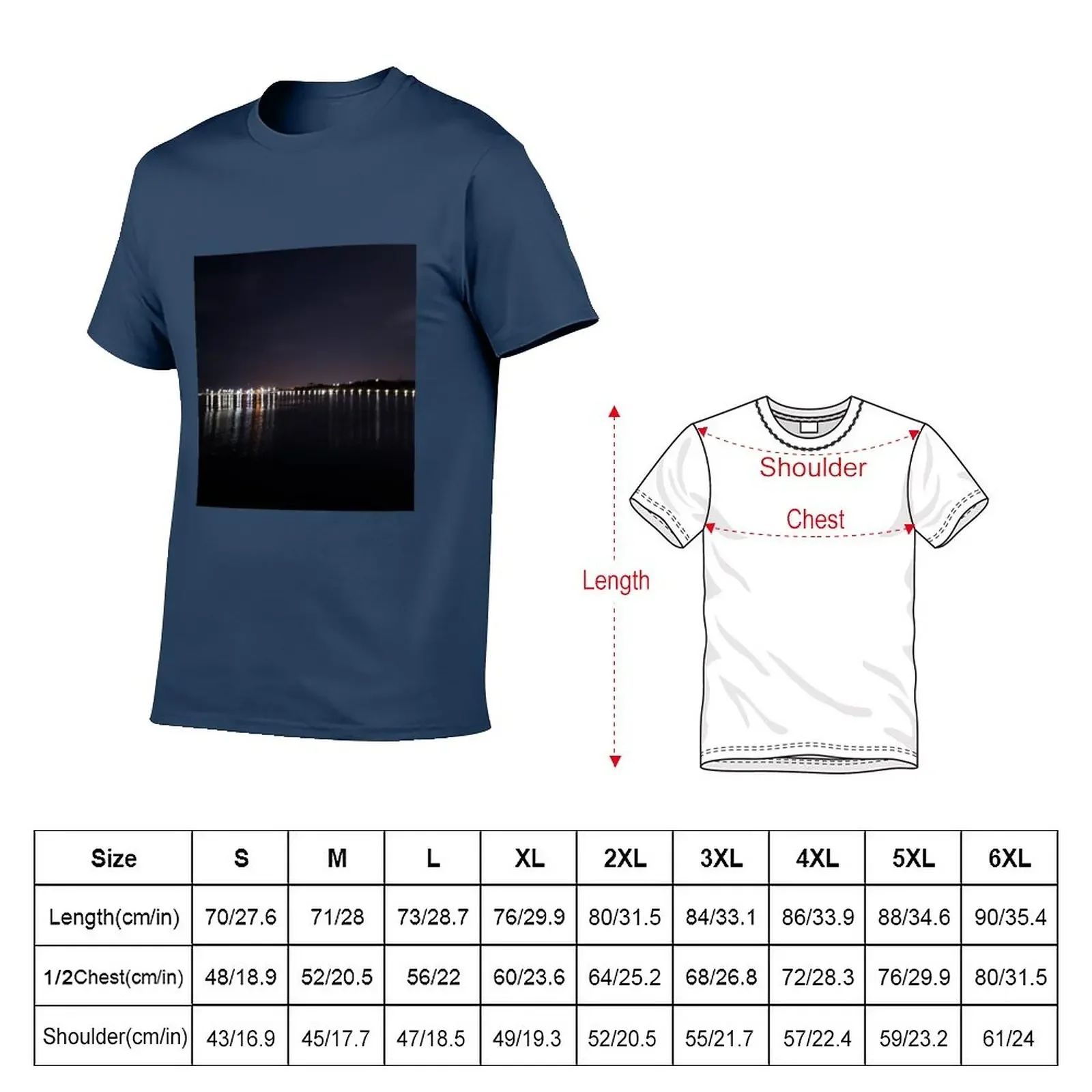 New The night view of kimneyung port seen after sunset from Mokjisum, Jeju in Korea T-Shirt Tee shirt mens vintage t shirts