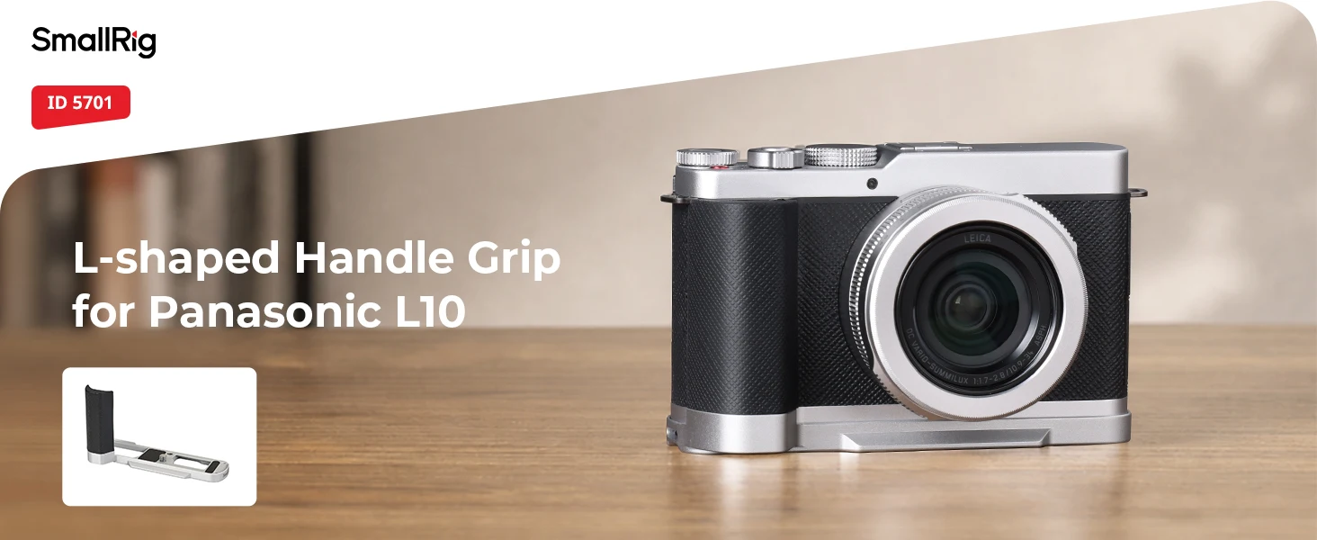SmallRig L-förmiger Haltegriff für Panasonic LUMIX L10, integrierter Silikongriff mit Arca-Swiss Schnellwechselplatte für Stativ – Detail 1