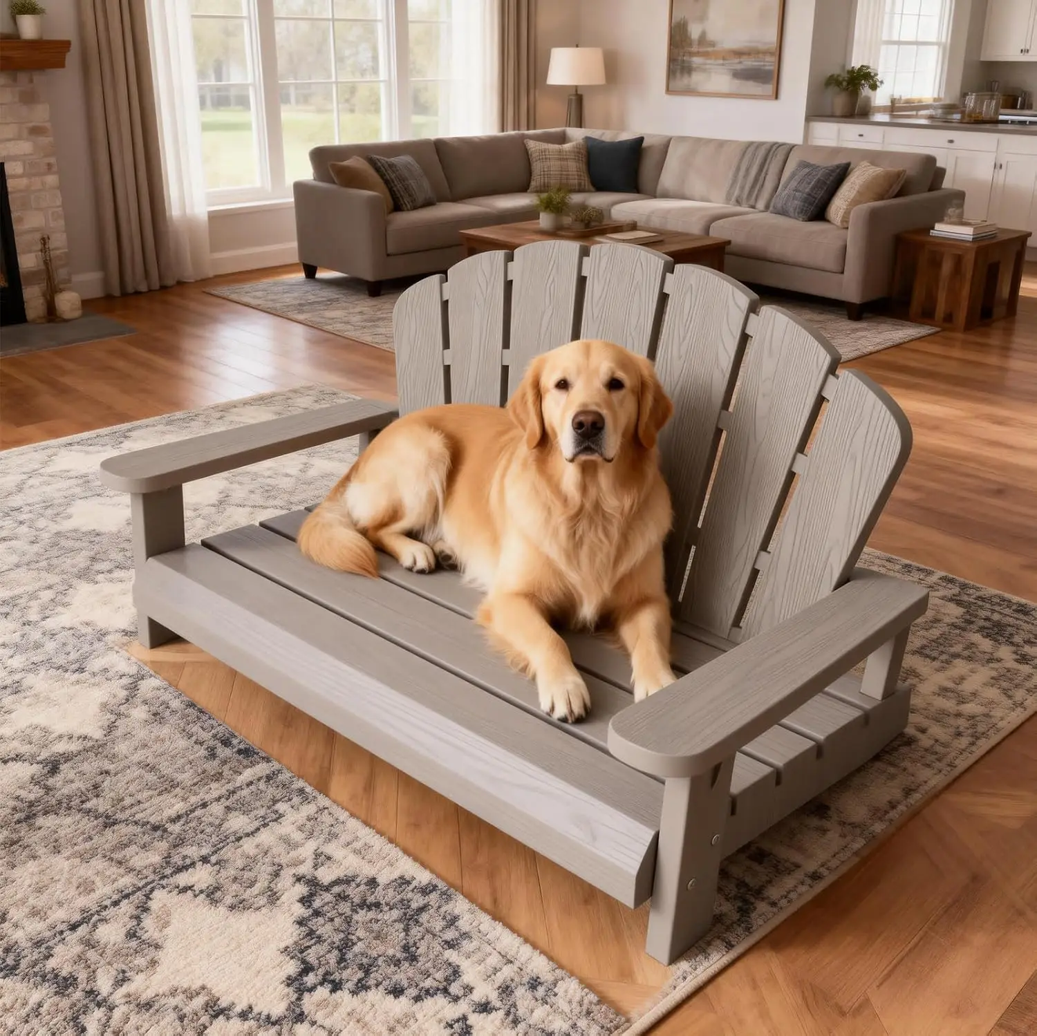 Waterproof Dog Bed with Durable Resin Construction, Easy to Assemble & Clean, Bite-Resistant, Scratch-Resistant, Lightweight Pet Bed