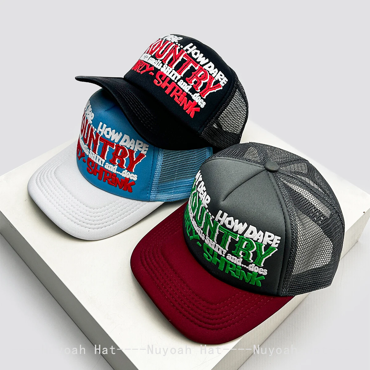 American Color Block Letters Baseball Hats Street Breathable Personal New Men Women Sunshade Mesh Versatile Trucker Caps Fashion