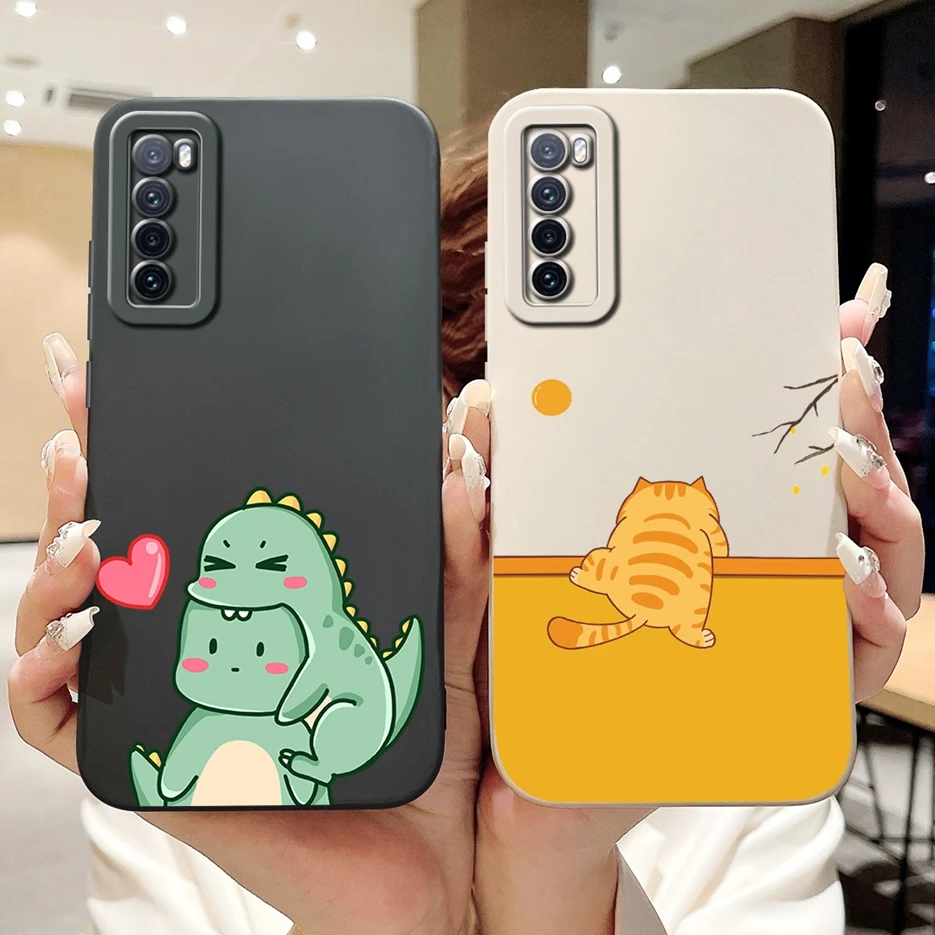 For Huawei Nova 7 5G Case Cute Dinosaur Cartoon Cover Shockproof Phone Case For Huawei Nova 7 Pro Nova7 SE Soft TPU Fundas Coque