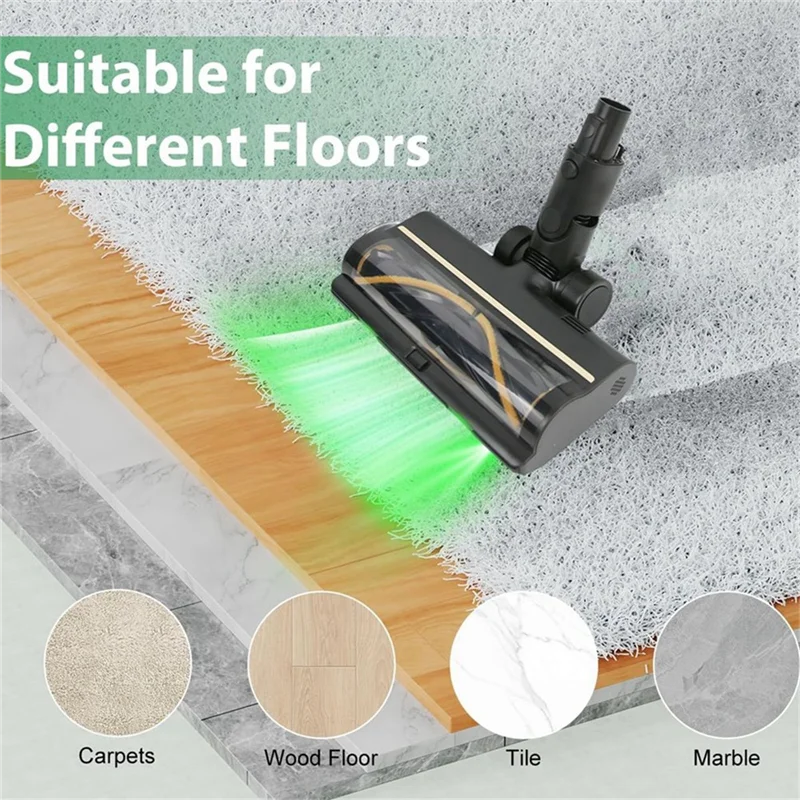 ABZA-アタッチメントハードフロアクリーニングツール- LEDヘッドライトダイレクトドライブヘッド Z10ステーション/Z20ステーション/P10 R10 Pro/R20掃除機用