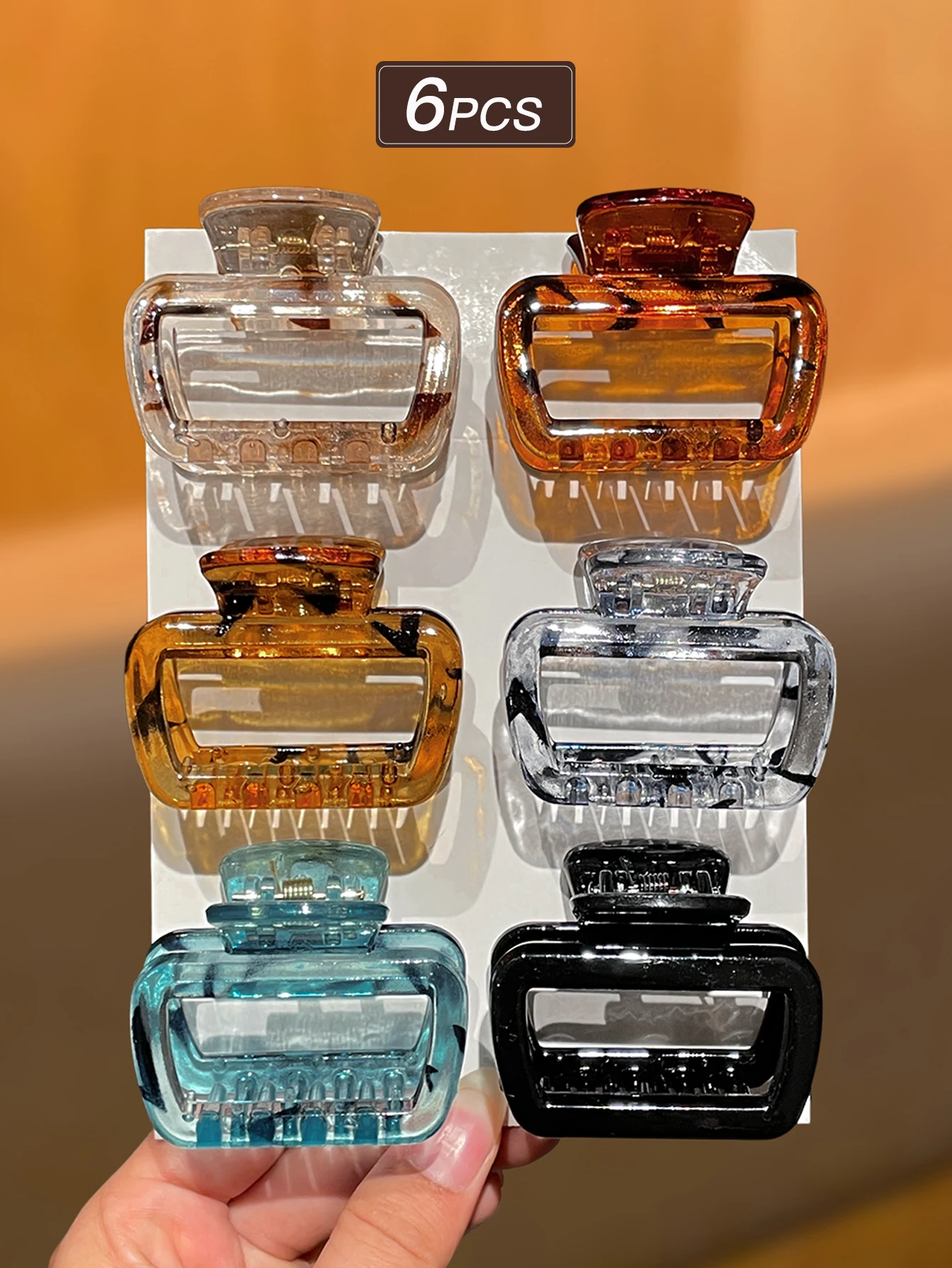 6 قطع من مشابك الشعر المربعة العصرية للنساء للاستخدام اليومي، إكسسوارات شعر للسيدات، توصية بالهدايا