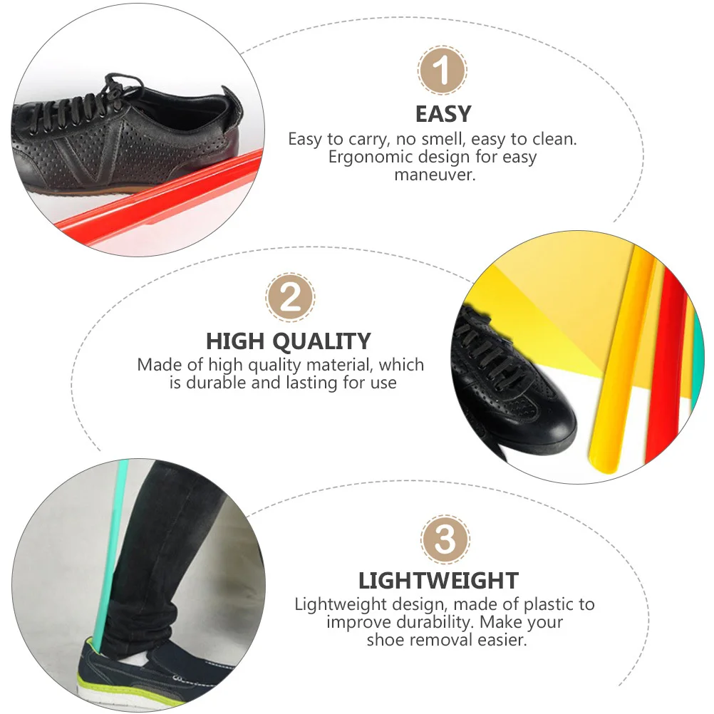 

2pcs 59Cm Horn Plastic Shoehorn Tool For Elderly Pregnant Women Easy Shoe Removal Lightweight Durable Shoe Extractor Thicken