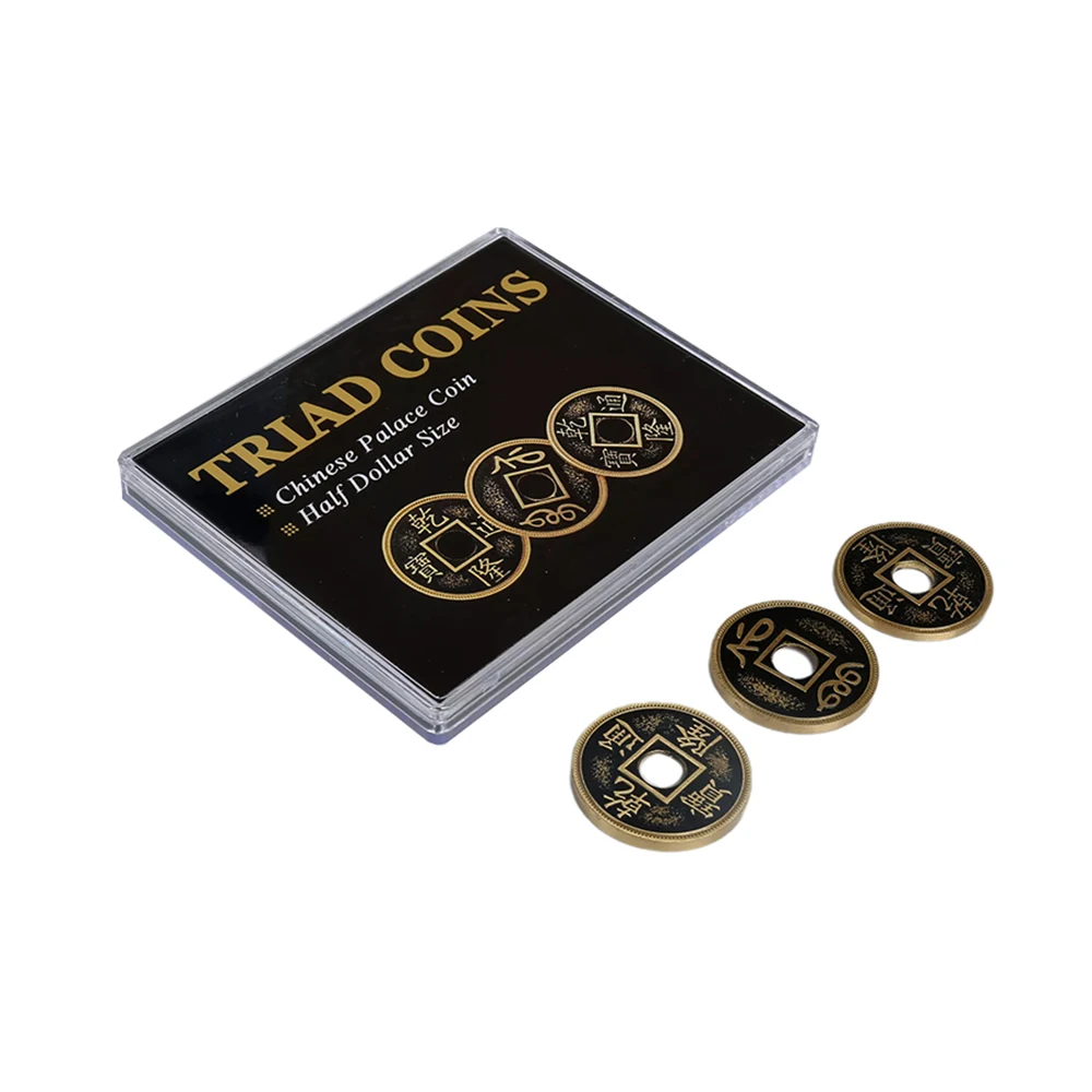 

Triad Coins Chinese Palace Coin 1 Coin + 2 Shells Close Up Magic Trick Coin Magic Magia Magie Magicians Prop Accessory Illusion