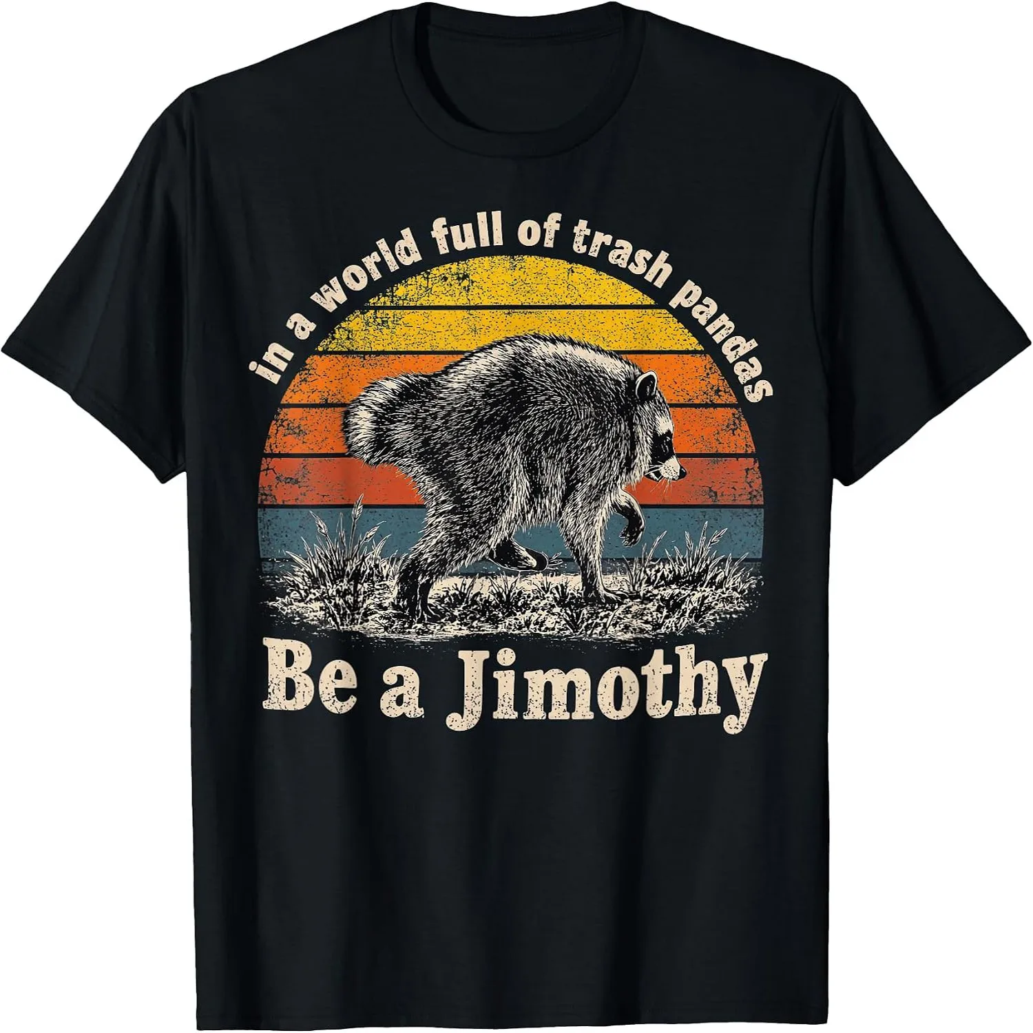 Jimothy Seattle Legend Raccoon Retro Sunset T-Shirt