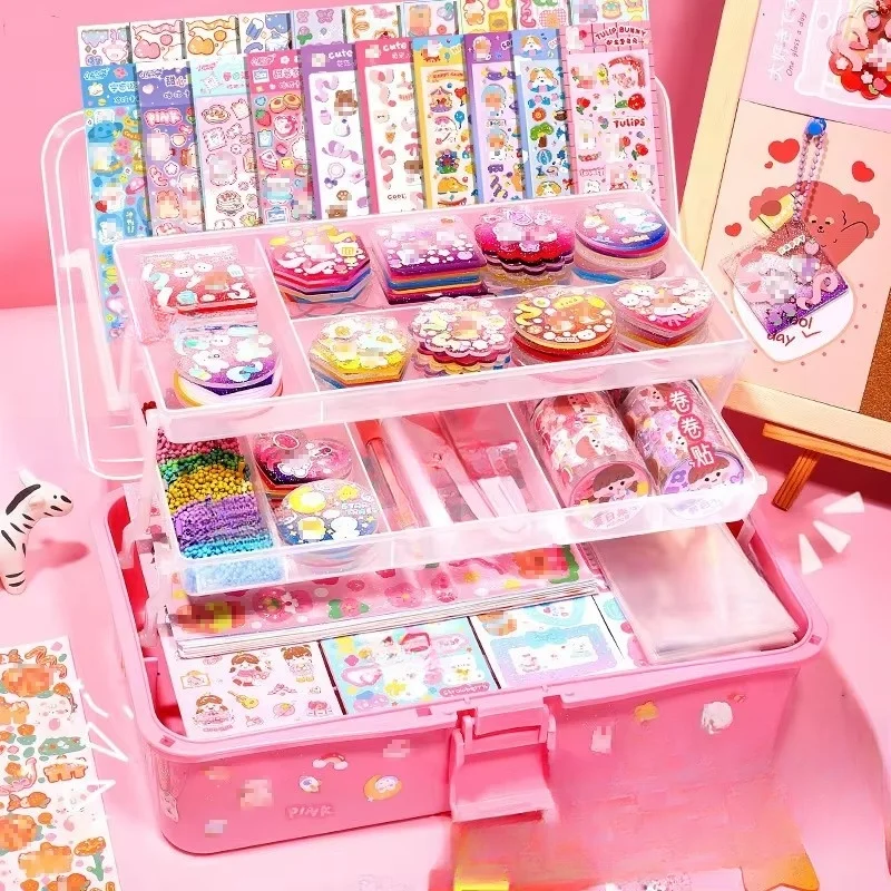 Goka Sticker Set Goka Cream Glue Sticker Hand Account Full Diy Material Storage Box Children's  Stationery