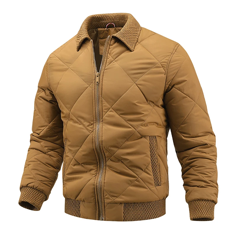 Inverno retro acolchoado jaqueta masculina gola de algodão acolchoado casaco forro leve e casual solto outwear jaqueta de alta qualidade