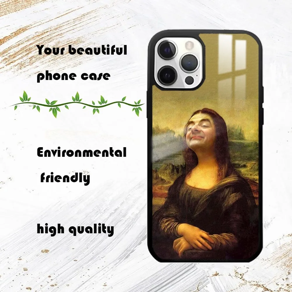 Mr. Bean Cartoon Phone Case For iPhone 16 15 14 13 12 11 Pro Max Plus Mini PC Fashion mirror phone case