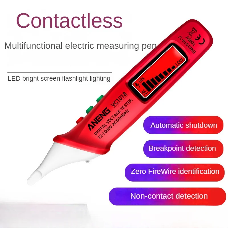 

Бесконтактный умный цифровой дисплей VC1017/1018, измерительная ручка, обнаружение нулевой линии электрика