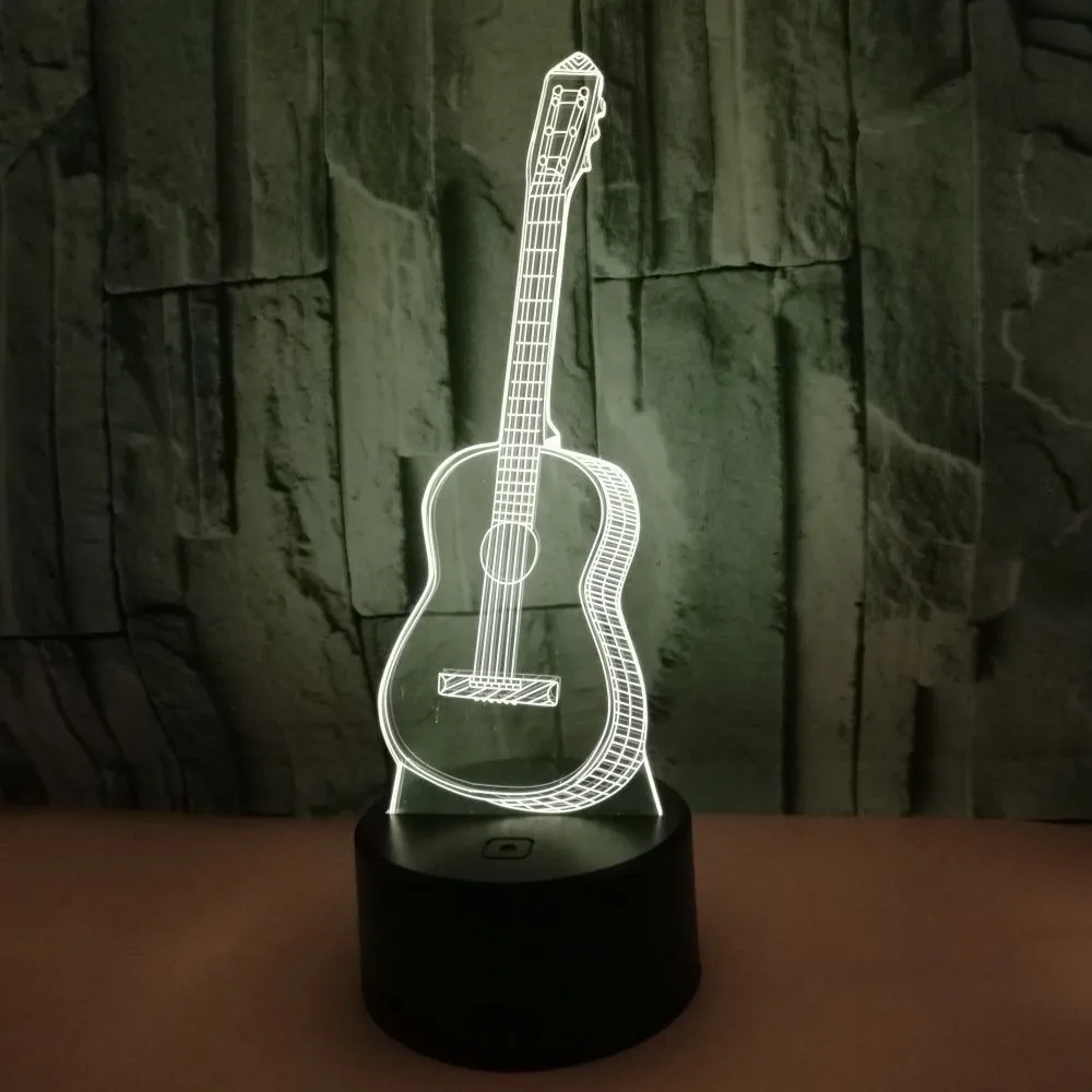 

Guitar 3D Led Lamp 7 Color Change USB 3d led Light for baby sleeping Nightlight Kids holiday gift