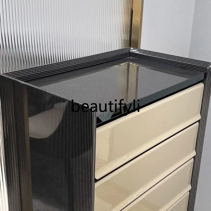 Cómoda italiana ligera de lujo de madera maciza, armario simple posmoderno, armario de almacenamiento de lujo