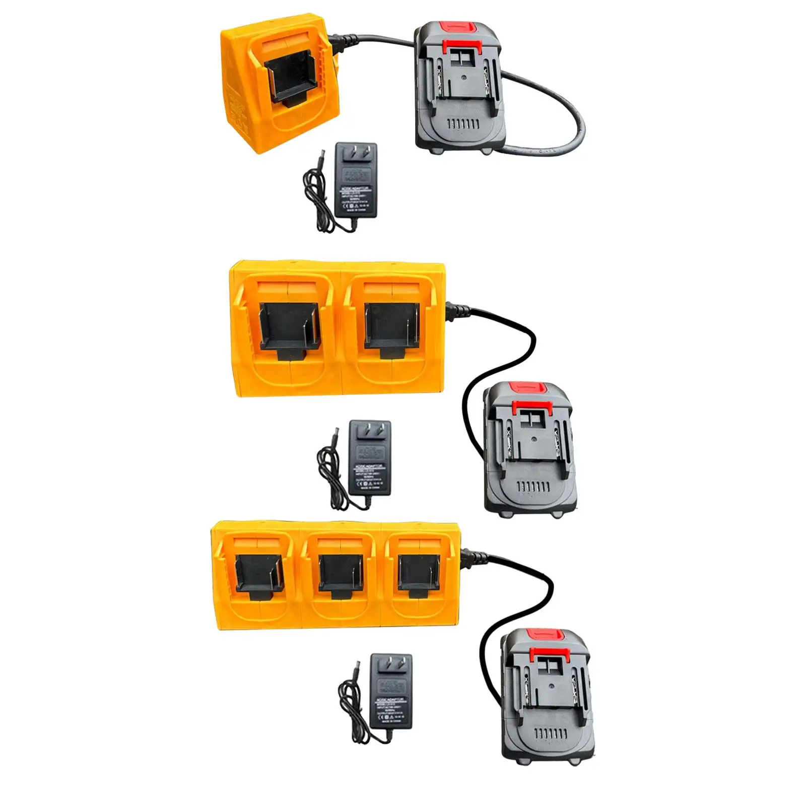 Power Tool Battery Converter Kit US Plug Sturdy Fits BL1850B-2 BL1840B Professional Yellow for Concrete Cutters Industrial Fans