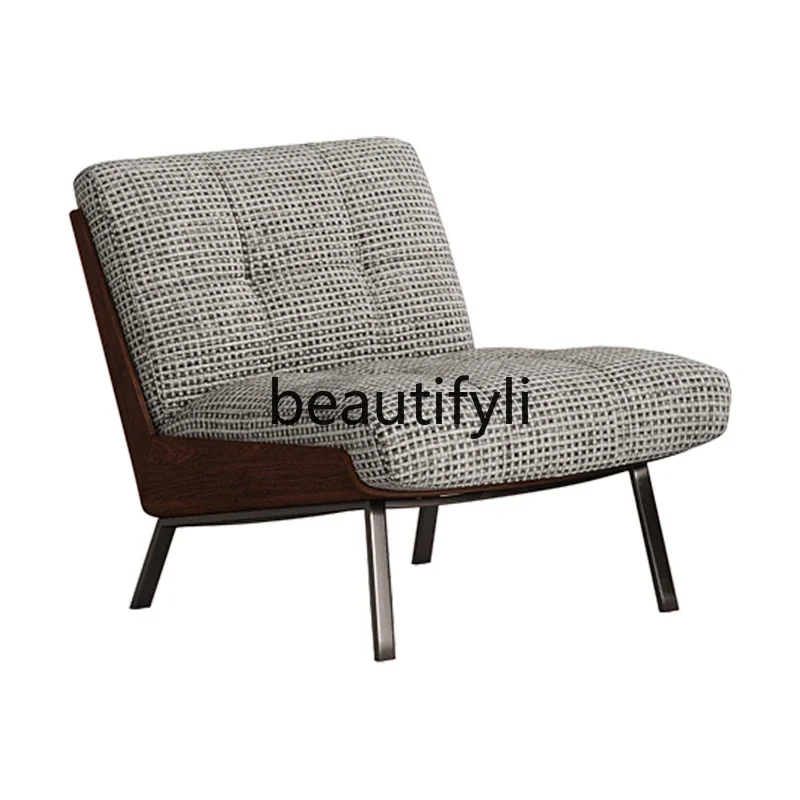 

Italian light luxury leisure chair modern simple single fabric sofa