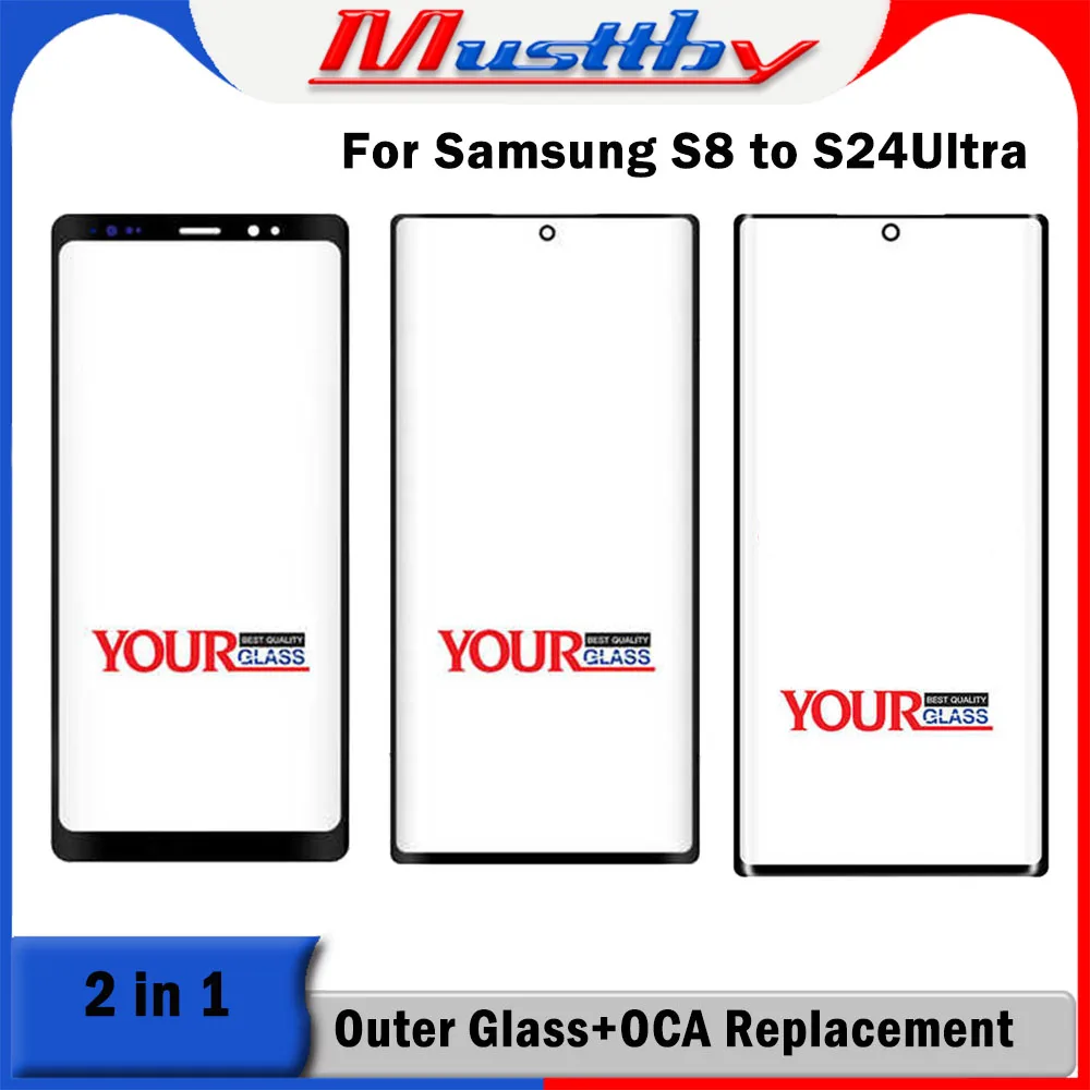 Musttby 5pc Full OEM S23 S24 Ultra S928 Outer Glass+OCA Curved Screen For Samsung Galaxy S10plus G975 S20 S22 Ultra Plus Repair