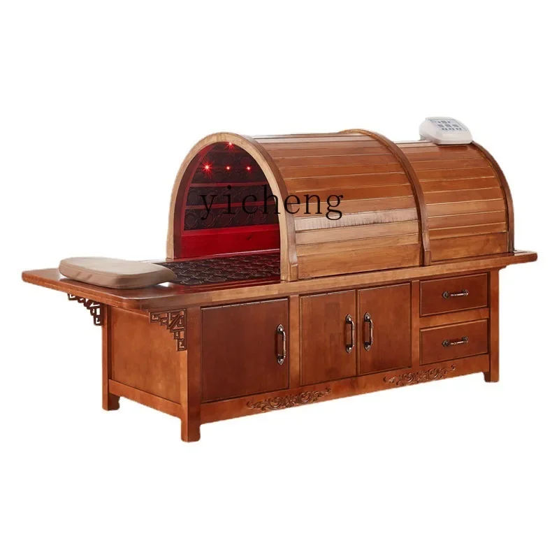 

ZC Solid Wood Moxibustion Medicine Warehouse Fumigation Physiotherapy Bed Red External Frequency Sweat Steaming Massage