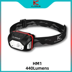 Klarus HDallas-Lampe de sauna étanche à détection intelligente pour la randonnée, sortie 440lm, chargement USB, haut rendement