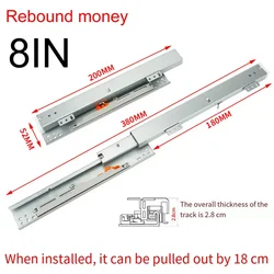 Slide Rail Underfloor Guides Floor Mounted Soft-close For Cabinet Drawer Furniture Cabinet Damping Buffer Slide Rail