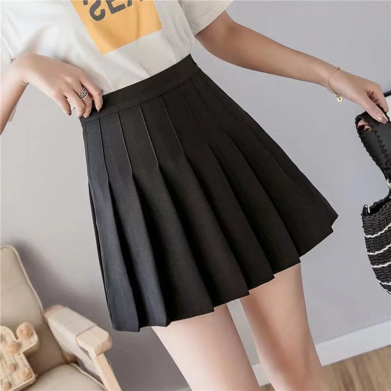 Pleated Skirt Women's Half Skirt New High Waisted and Slim with Liningsmall Student Dress College Style Anti Glare