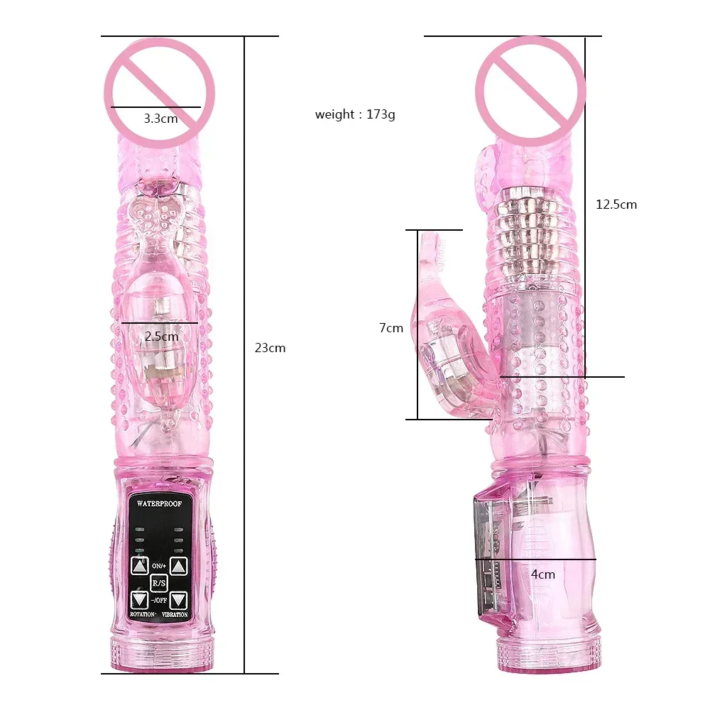 Consolador conejo vibrador, masturbador, punto G, 12 velocidades, masajeador de doble Motor, estimulador de rotación del clítoris, juguete sexual femenino