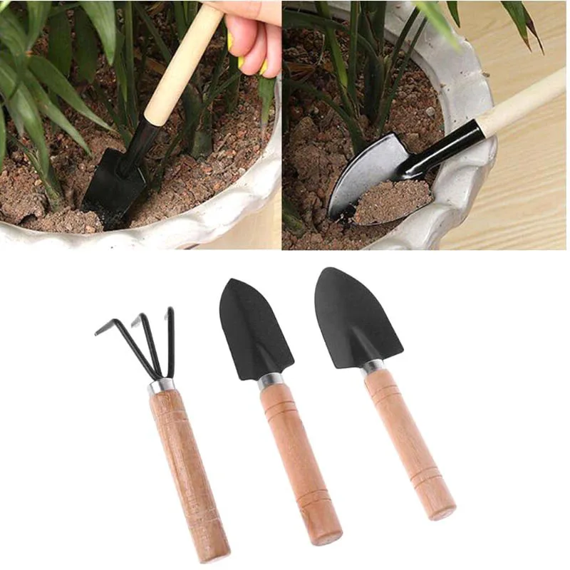 Garden Planter tool Kits DIY flower pot plant nursery Potted tray Shovel Rake for Bonsai Succulents Transplant Seedling sowing