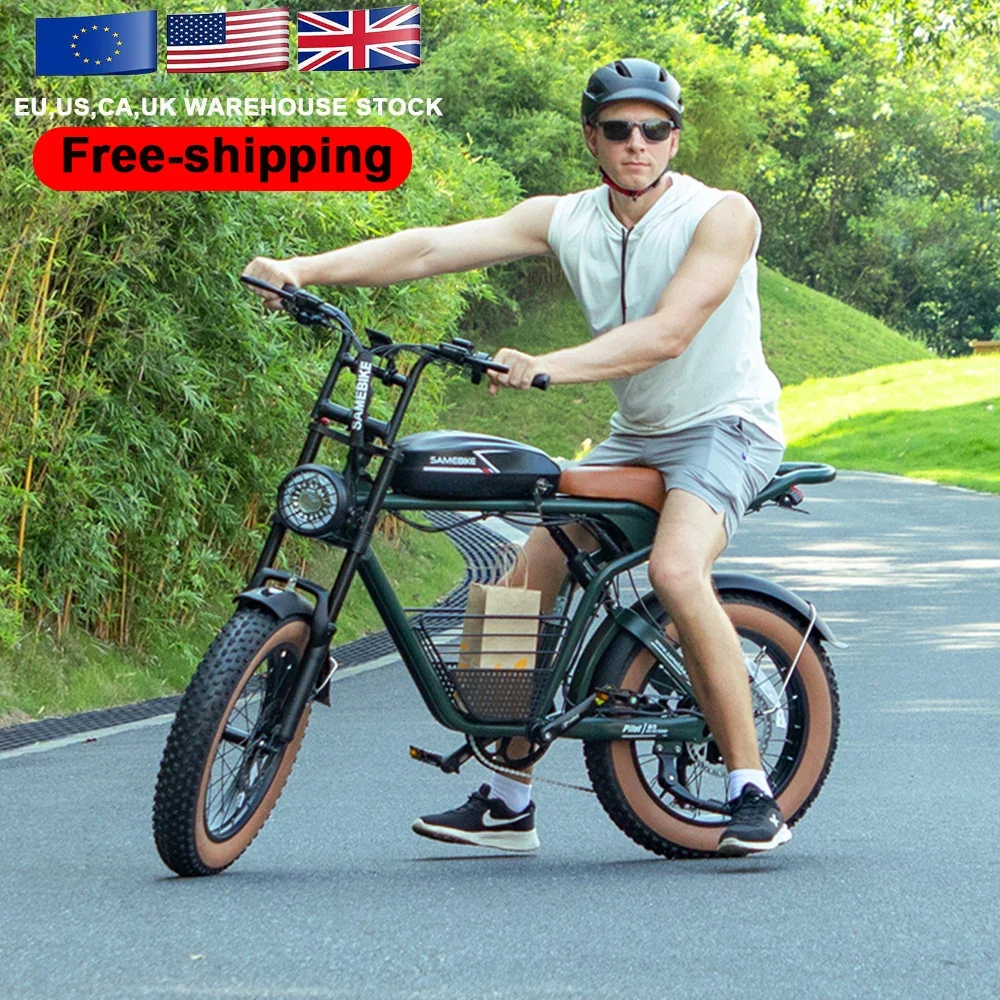 

USA Warehouse Fast Delivery 1000W Steel Frame Step Through off Road Full Suspension Fat Tire Electric Bike