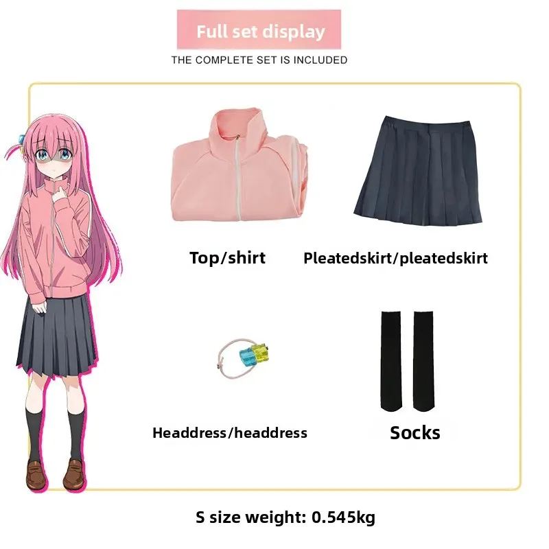 Anime Gotou Hitori Cosplay Bocchi The Rock Gotou Hitori Cosplay Costume Uniform Pink Jacket Skirt Pants Halloween Suit For Girl