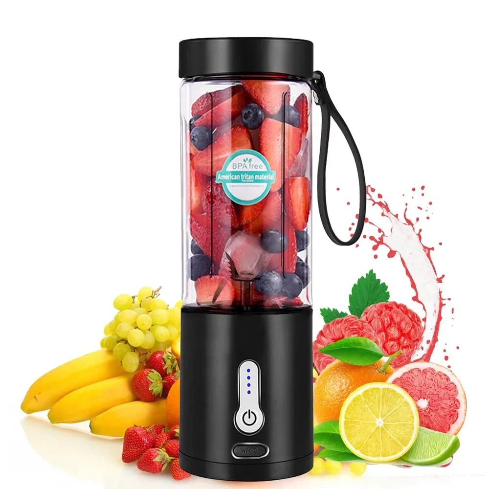 Juicer Machine Portable Blender Smoothie  Mini Travel Fruit Mixer Cup Orange Veggie Juice Extractor Maker Machine 18Oz