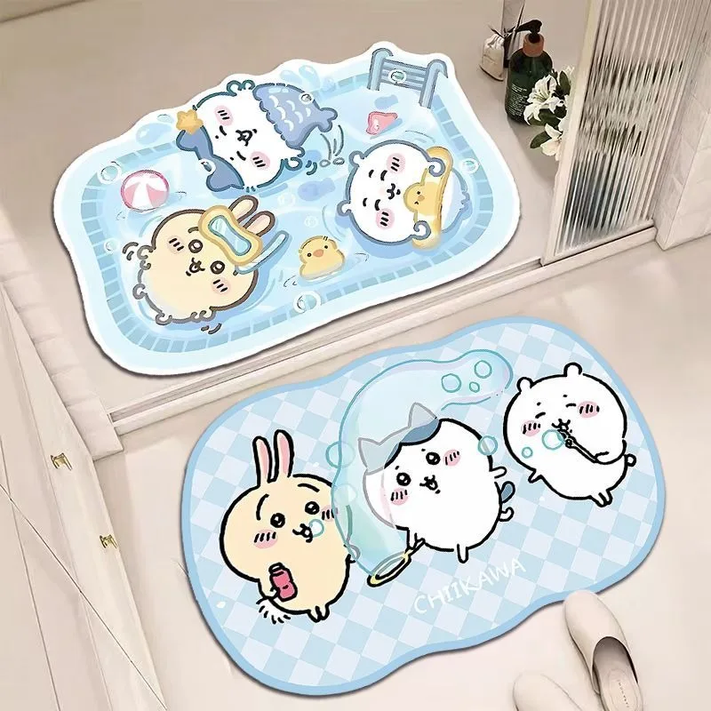 【MINISO】Chiikawa Tappetino da bagno Chiikawa Tappetino in velluto di cristallo Tappetino da bagno Cartoon Cute Sweetness BFF da donna
