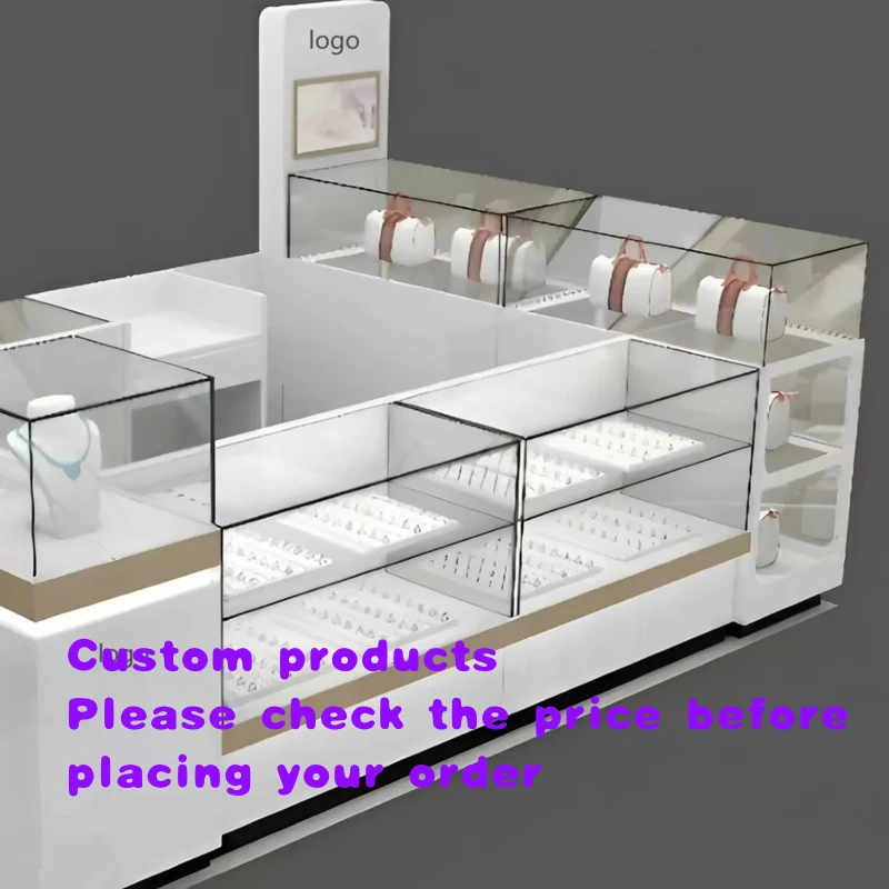custom.High End Mall Jewelry Kiosk Display showcase Cabinet Shop Fitting Kiosk Jewelry Design