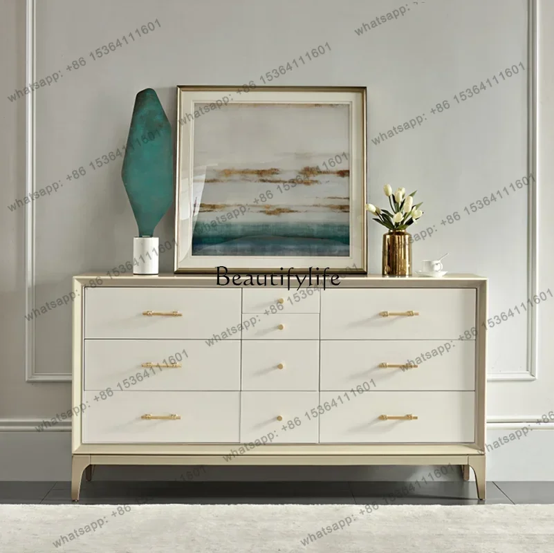 Customization New American light luxury solid wood chest modern simple living room entrance storage cabinetL