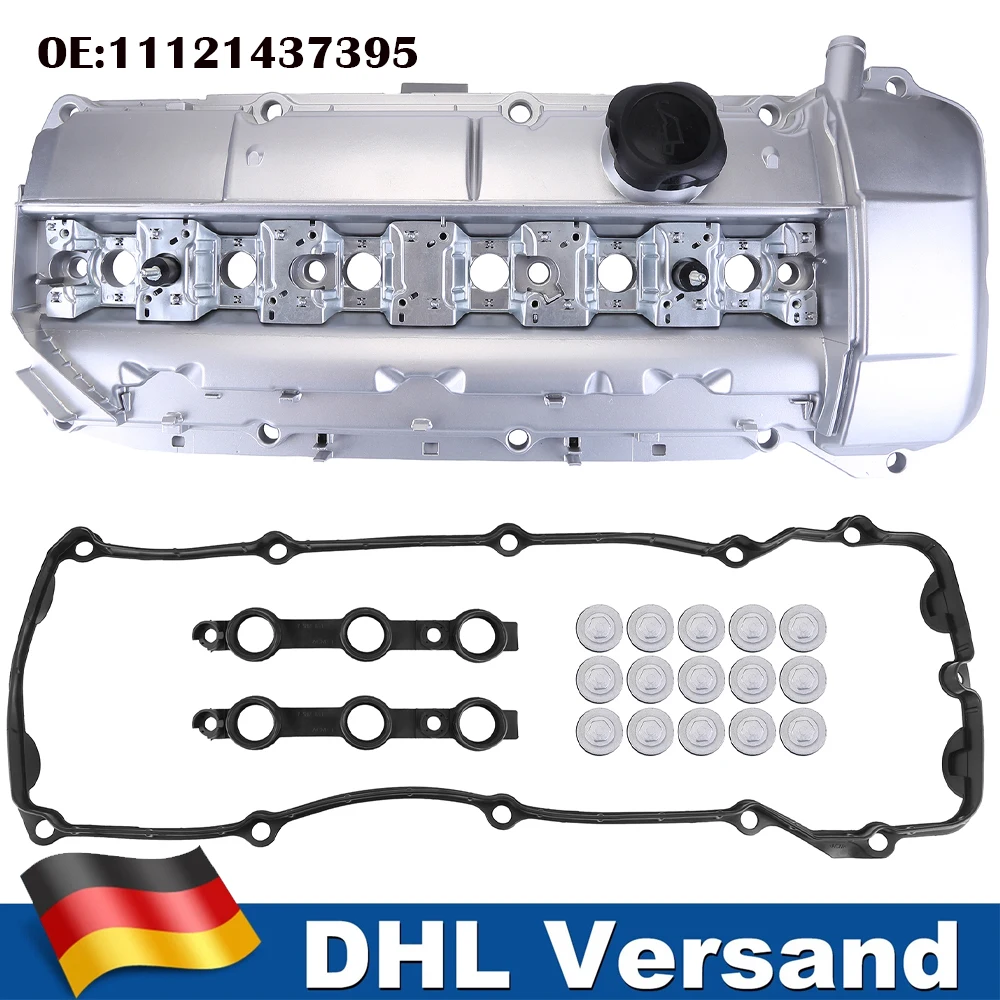 Neue Qualitäts-Aluminium-Ventilabdeckung mit Dichtung 11121437395 für BMW 3 5 7 Serie E39 E46 E53 525i 325i X5 Z3 E36 M52 M54 Auto-Zubehör