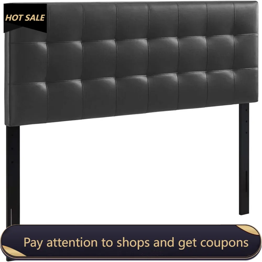 

Lily Tufted Faux Leather Upholstered Queen Headboard in Black Freight Free Double Bed Headboards for Beds Beds & Furniture Heads