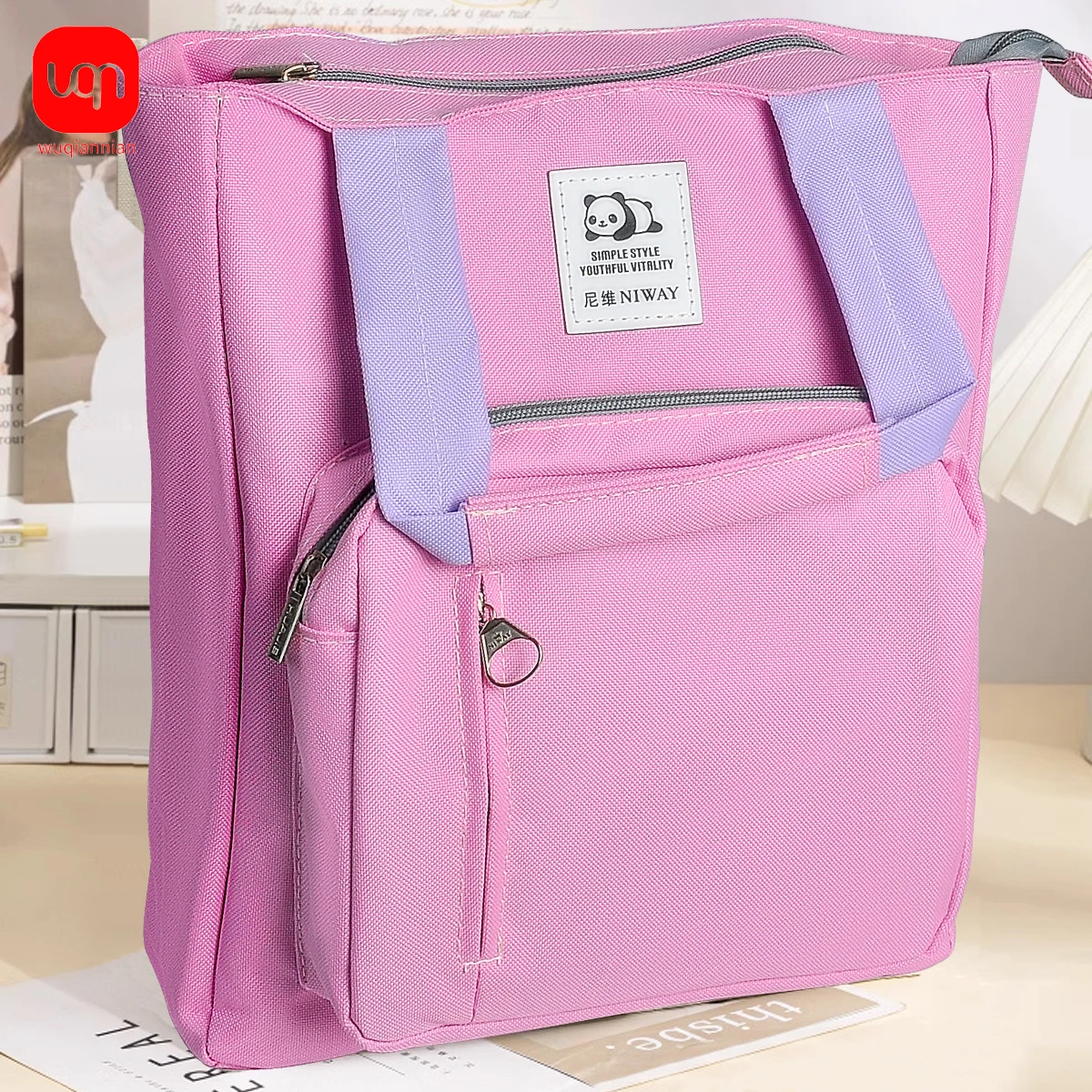 Image 5: Sac de Tuteur Portable en Toile de Dessin Animé pour Étudiant, Sacoche de Rangement pour Documents Morandi, Oxford Grill, 3 Couleurs