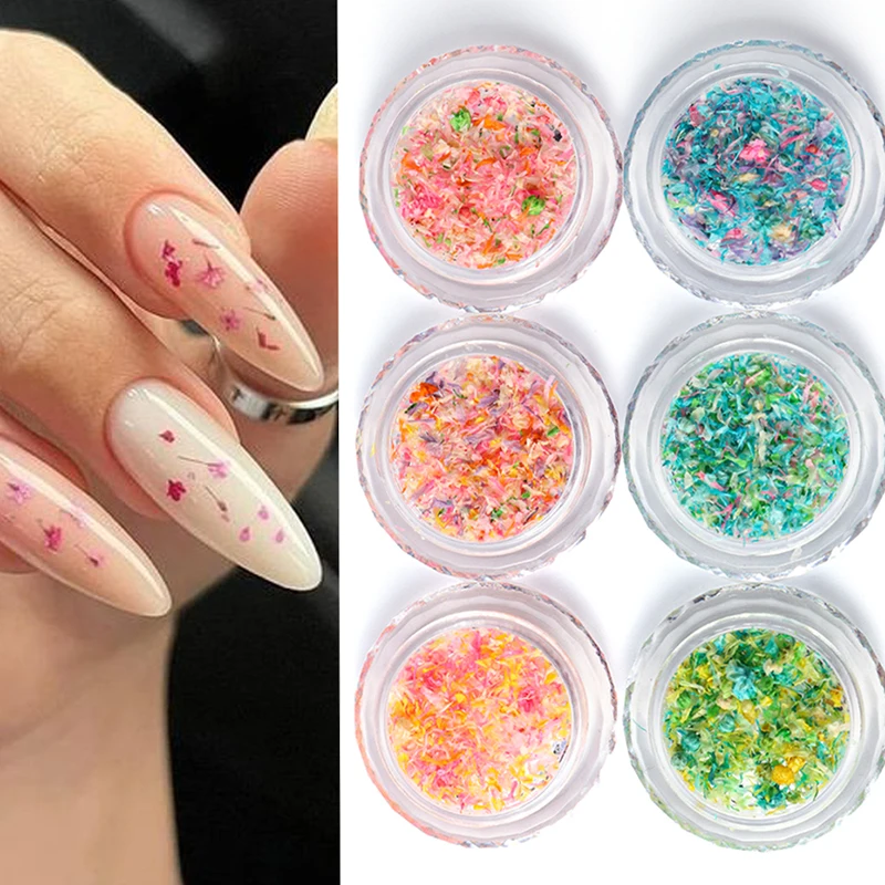 1 scatola Nail Art Flower Decoration delicato 3D fiori secchi decorazioni per Nail Art squisita Nail Art Beauty For Charms accessori