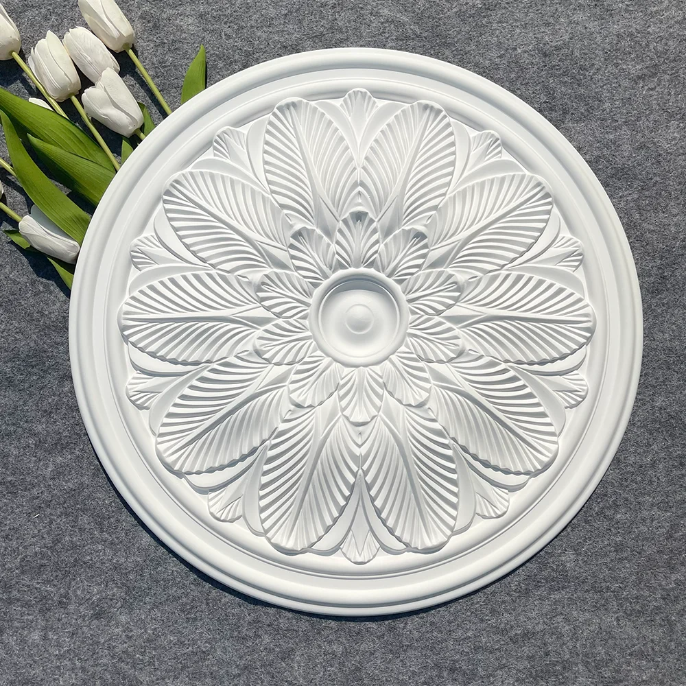 PU lamp pool ceiling pendant light base imitation gypsum ceiling disc shape decorated with carved wall decoration lamp panel