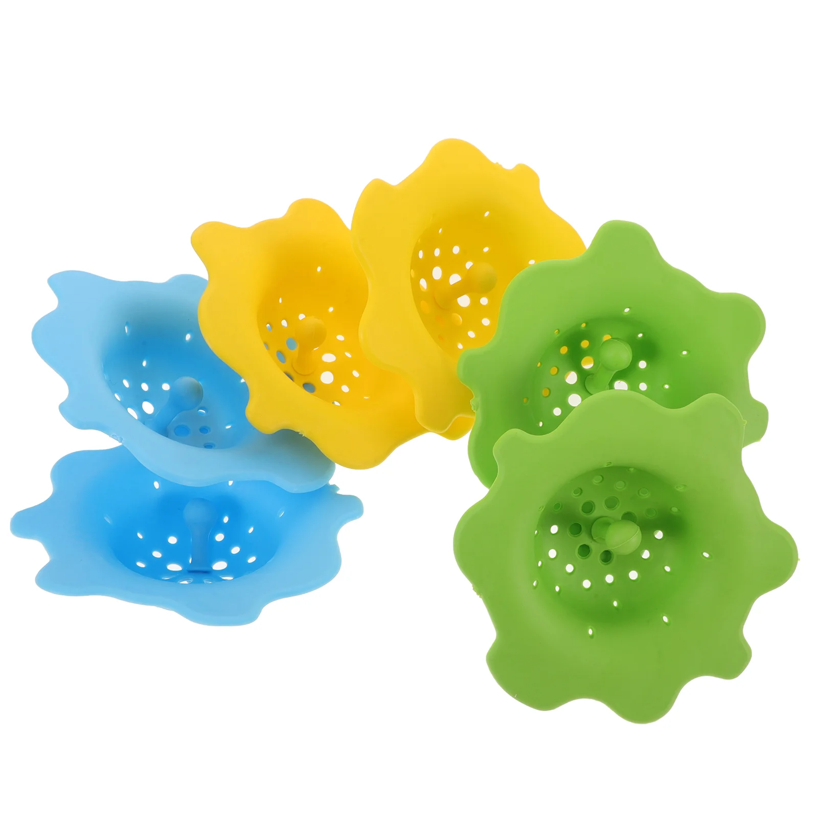 

6pcs Practical Round Floor Drain Plastic Kitchen Filter Sink Drainer Hair Filter Bathroom Sink Strainer (A2588+A2728+A1738,