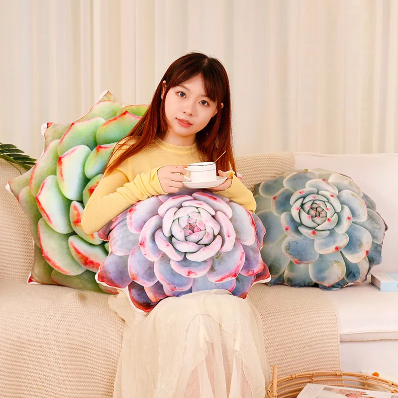 75cm Big Size 3D Printed Simulated Succulent Plant Cactus Plush Toy Stuffed Lifelike Pillow Sofa Cushion Family Decor Kids Gift