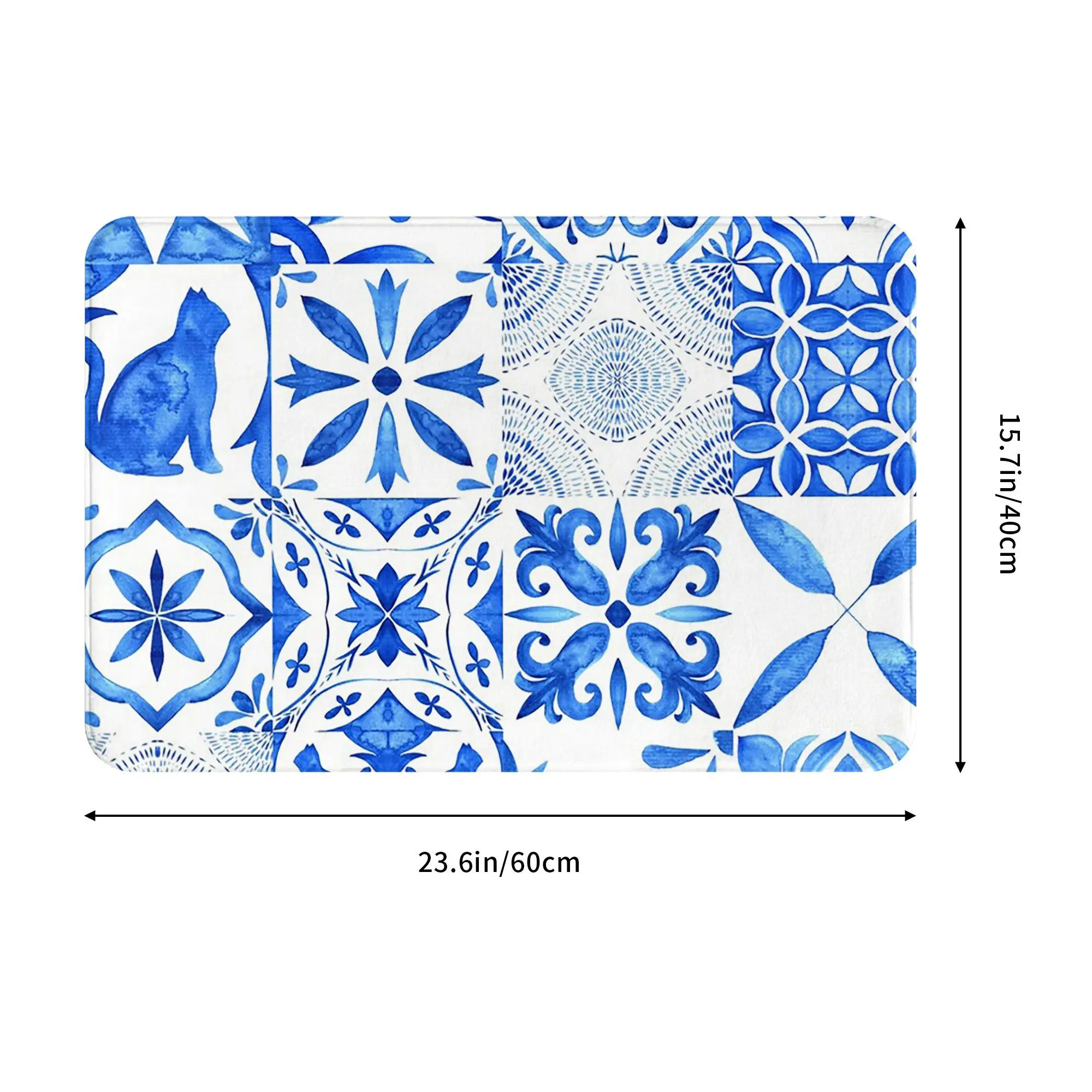 Azulejos collection Non-slip Doormat Floor Mat Washable Carpet Rug for Kitchen Entrance Home Living room Footpad Mats