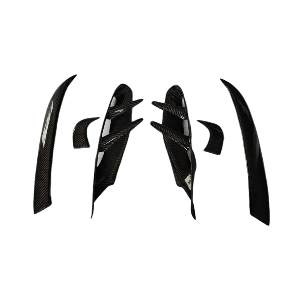 

For Porsche Taycan Carbon Fiber 6-Piece Body Kit Genuine Front Bumper Splitter Vent Mudguard Decorative Covers