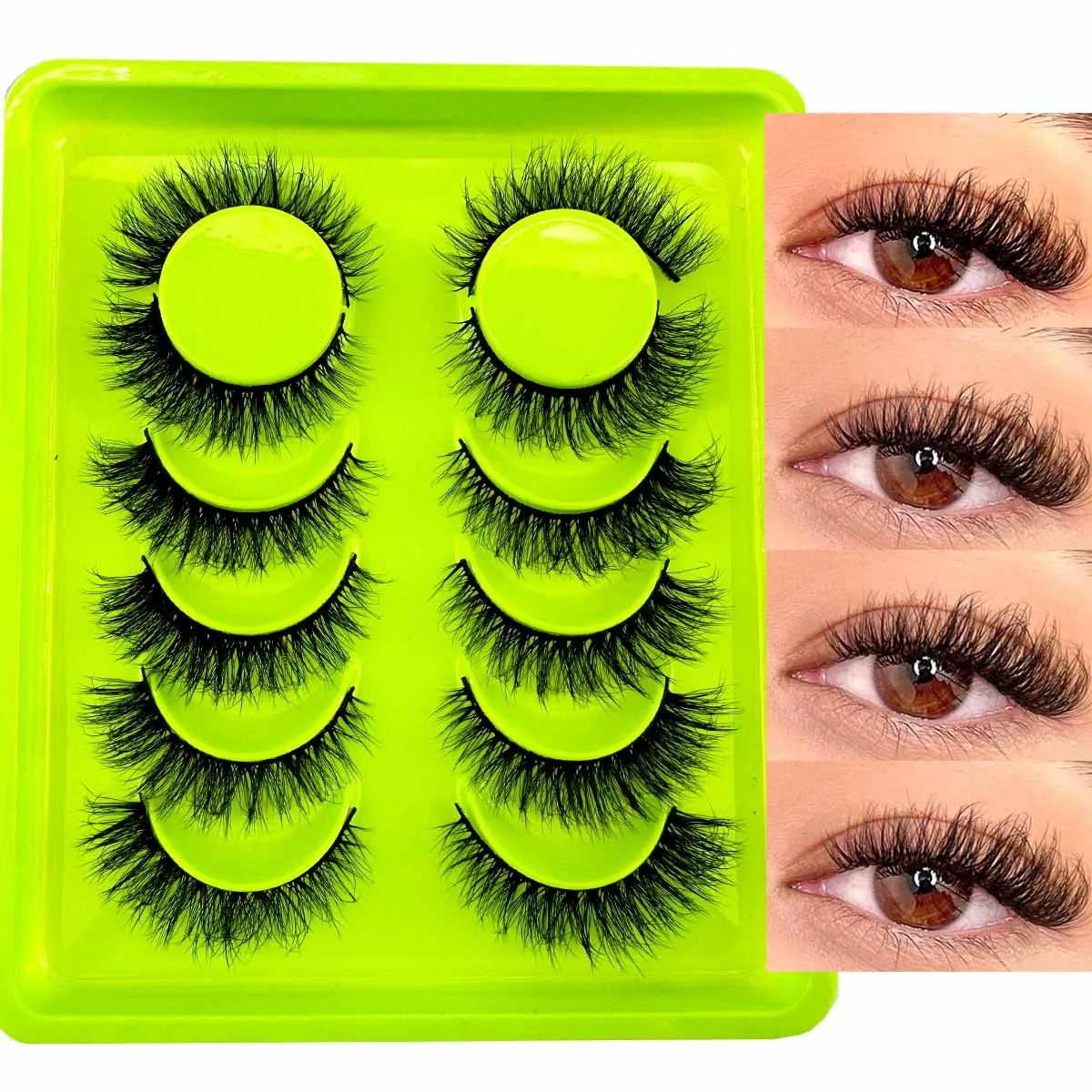 6Pairs Eyelashes Natural short 3D Mink Lashes Fluffy Volume Mink False Eyelashes Cruelty Free Wispy Lashes Make Up Cilios