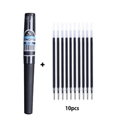 1+10 pcs Pocket Pen Short Mini Gel Pen Portable Short Pen Portable Small Quick-drying Signature Pen for Small Students