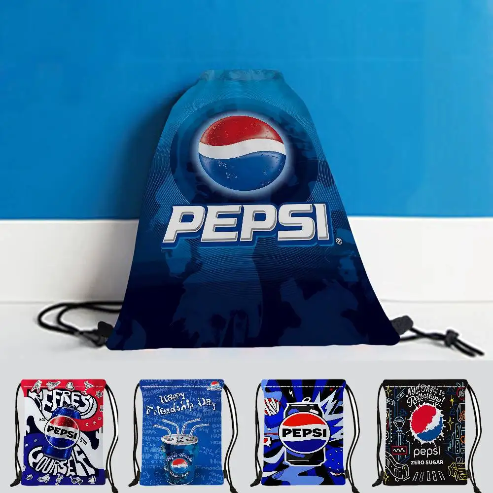 Soda Brand Art -Pepsis حقائب برباط مطبوعة عتيقة حقائب هدايا للحفلات، حقائب ظهر برباط رياضية للصالة الرياضية والسفر والاستخدام الترفيهي #1