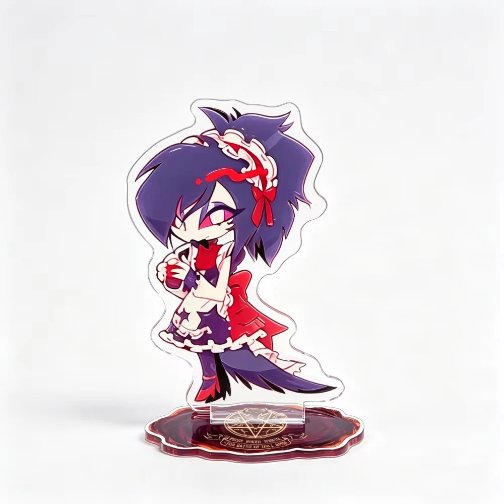 Helluva Boss Anime Acrylic Standee Keychain Full Set Blitzo Stolas Q Version Chibi Maid Series Kawaii Desktop Decor