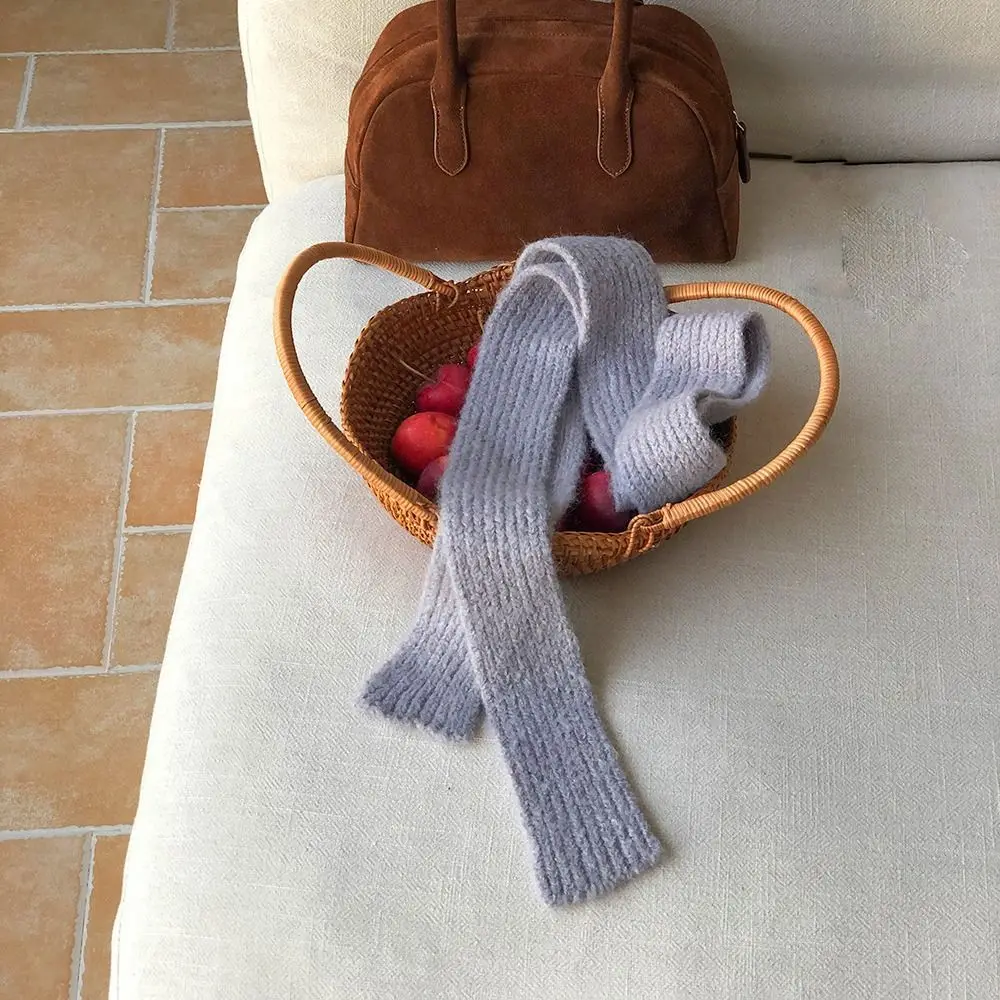 

Solid Color Wool Shawl Harajuku Collocation Clothing Accessories Knitted Scarf Korean Style Keep Warm Long Narrow Scarves