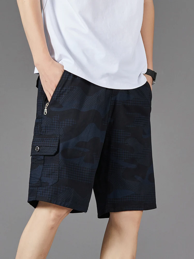 

Летние тонкие хлопковые повседневные свободные мужские рта, модная камуфляжная спецодежда, брюки пять четвертей, дышащие, удобные, легкие...