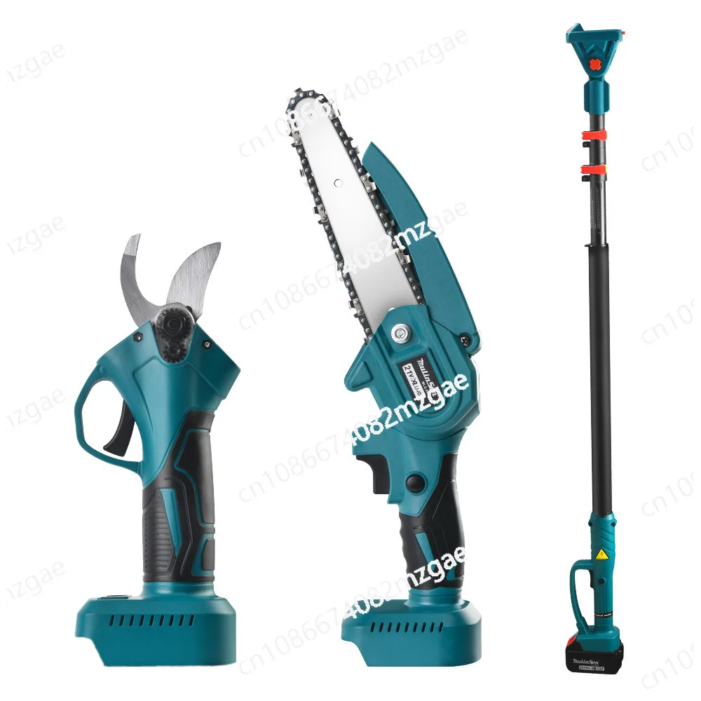 

Rechargeable Lithium Battery Chain Saw Outdoor Single Hand Saw with Scalable High Branch Scissor and High Branch Saw Rod Set