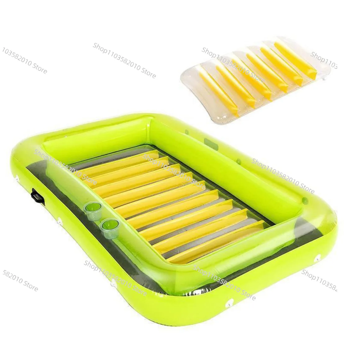 

Spot inflatable sun pool summer outdoor water floating row leisure lounge chair with pillow dual-purpose floating bed