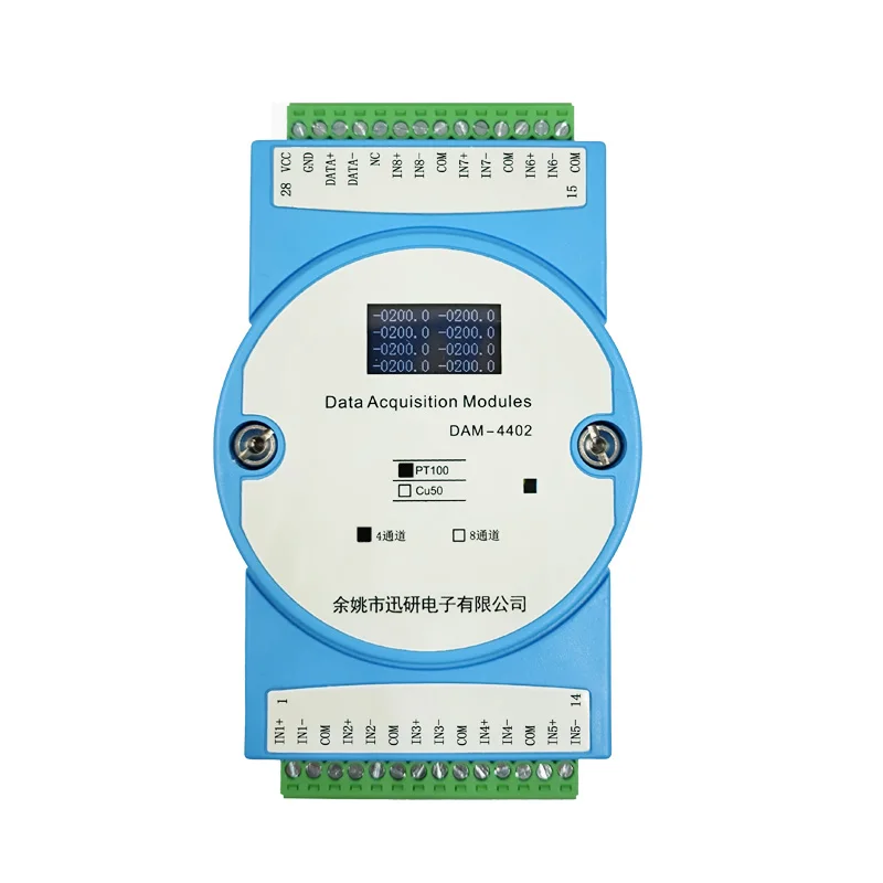 4/8 PT100 Platinum RTD Input Temperature Acquisition Module Transmitter to RS485 DAM4402