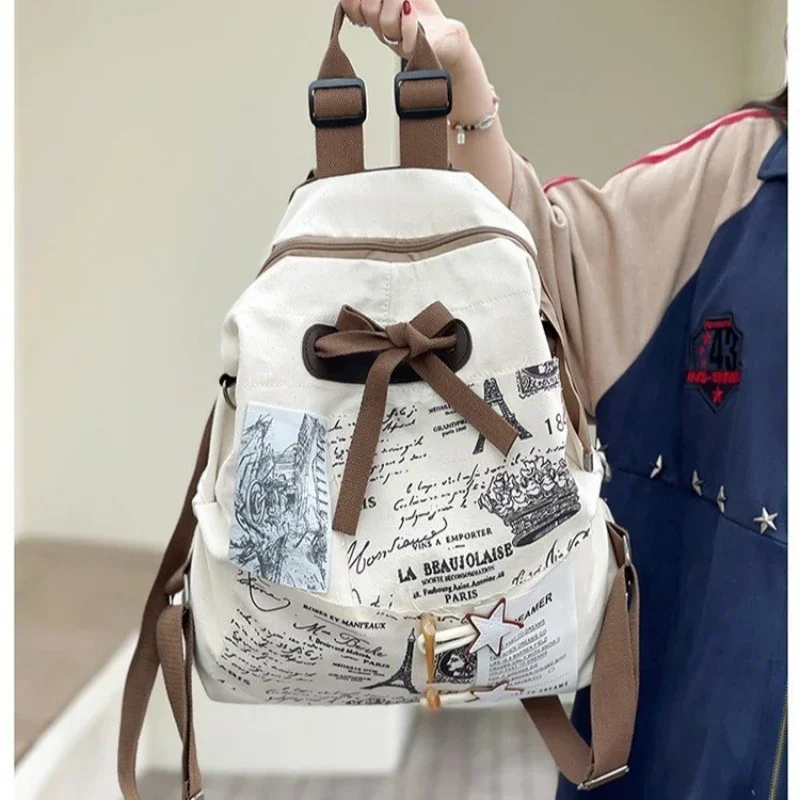 

Interior Compartment Softback Backpacks Casual Soft Handle 2024 High Quality Bags for Women Interior Zipper Pocket Backpacks